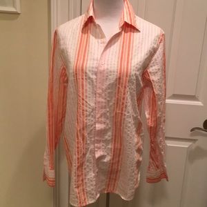 Calvin Klein Long Sleeved Striped Boyfriend Shirt